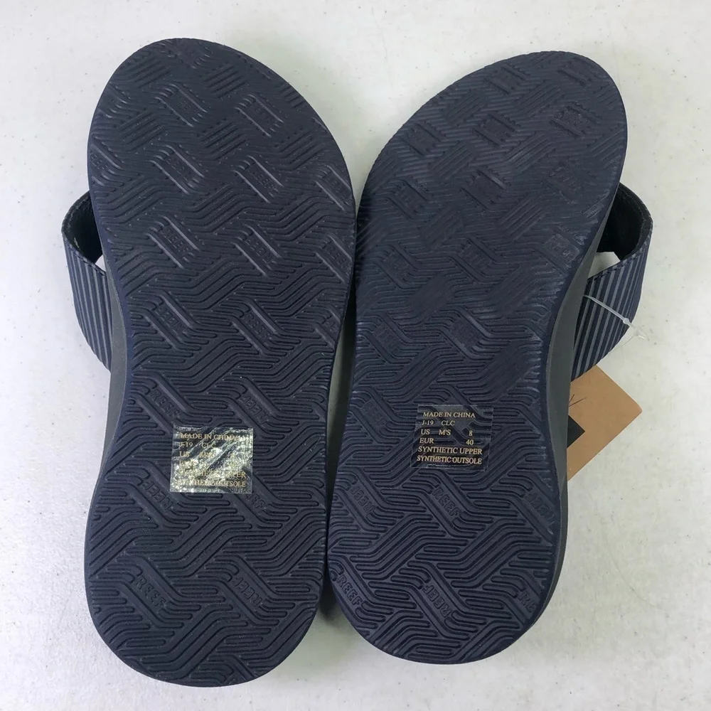Reef Phantom II Grey Navy Thong Flip Flop Shoes Size 8
